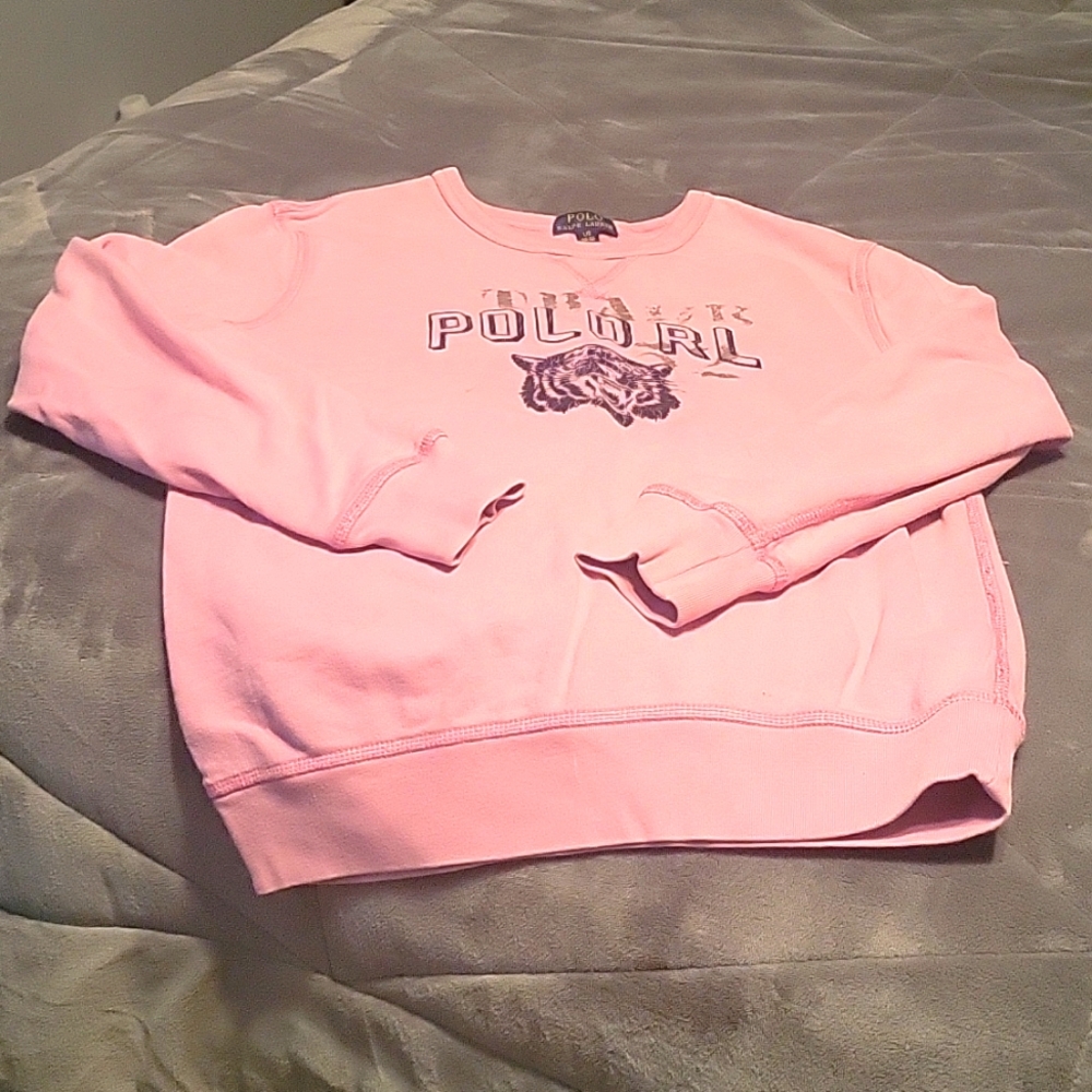 Polo pink sweatshirt,  kids size 16